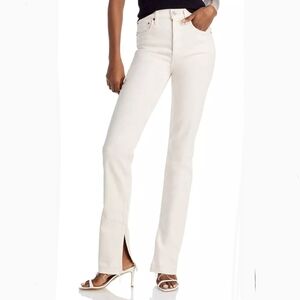 Re/Done 70S High Rise Skinny Bootcut Jean Button Fly Frayed Vintage White 28 NWT